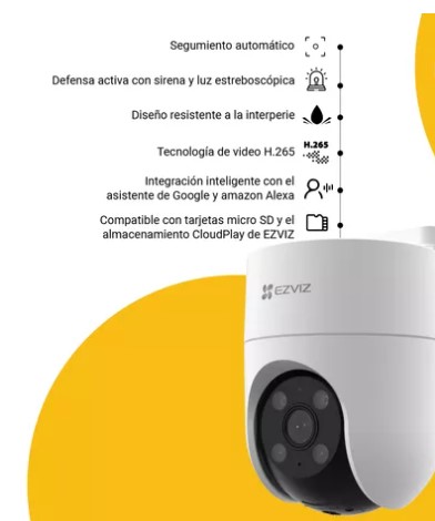 EZVIZ CS-H8C CAMARA IP PTZ WIFI FULL HD 1080P 2 MPX MIC AUDIO COLOR VU GIRATORIA