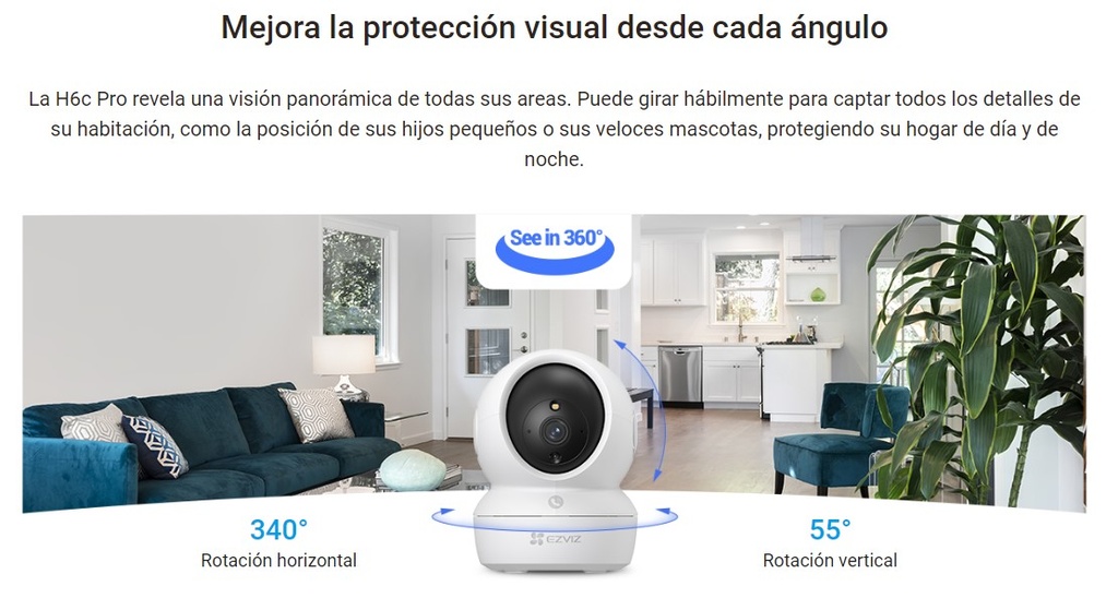 EZVIZ H6C-R105-1L2WF H6C PRO 2MPX COLOR VU WIFI INTERIOR MOVIMIENTO