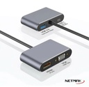 NETMAK NM-4EN1 HUB ADAPTADOR TIPO C 4 EN 1 HDMI + USB 3.0