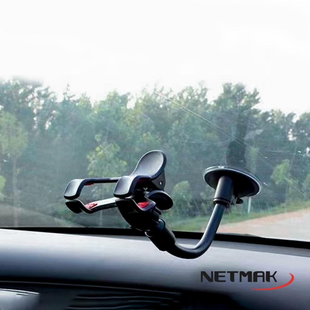 NETMAK NM-HC21 SOPORTE CELULAR BRAZO FLEXIBLE PARA AUTO 