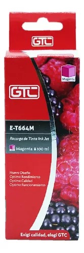 Gtc tinta alternativa epson 664 magenta serie L sistema continuo ink jet 100ml 