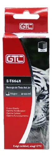 Gtc tinta alternativa epson 664 negro serie L sistema continuo ink jet 100ml  