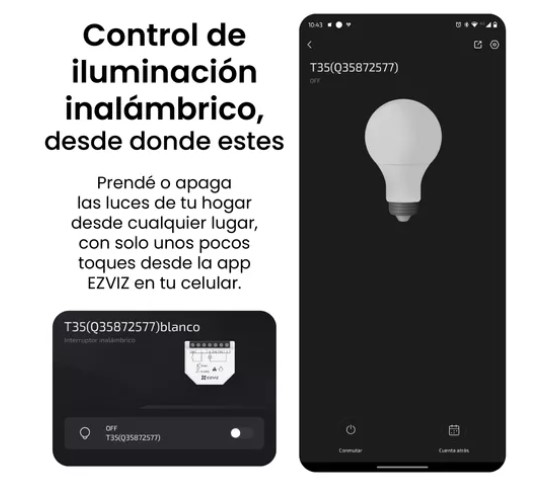 Ezviz CS-T35-R100-W Sensor Rele Interruptor Wifi Inteligente Control de Voz