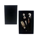 Set Descorchador Vino Y Vertedor 3 Piezas Mods-798 Negro 