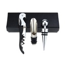 Set Descorchador Vino Y Vertedor 3 Piezas Mods-798 Negro 