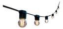 Guirnalda Sixelectric - Guirnalda Exterior Largo 5Mts Con 7 Portalamparas E27 Color Negro