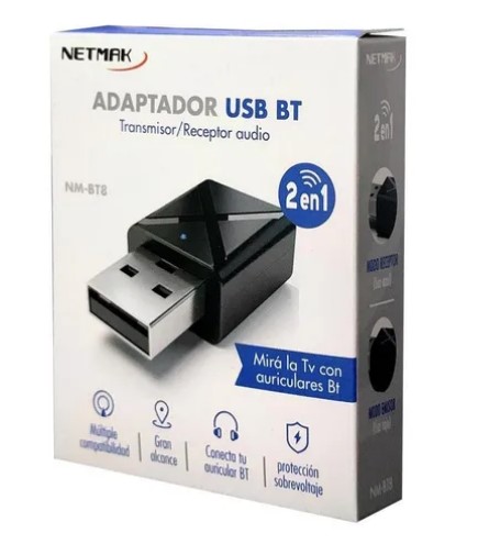 Netmak Nm-Bt8 Transmisor Y Receptor Bluetooth Usb