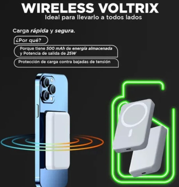 Xaea caragador Wireless Mods-721 Voltrix 5000mah 25w - para celulares wireless charge