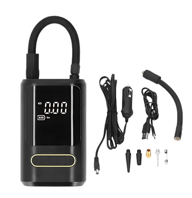 Inflador Portatil Recargable Linterna MODS-030 - ST - NEGRO