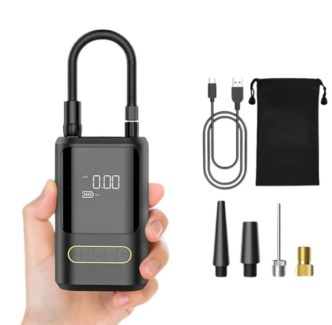 Inflador Portatil Recargable Linterna MODS-030 - ST - NEGRO