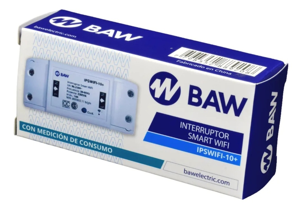 Baw Interruptor Smart Wifi 10A Con Medición Smartlife Ipswifi-10Plus