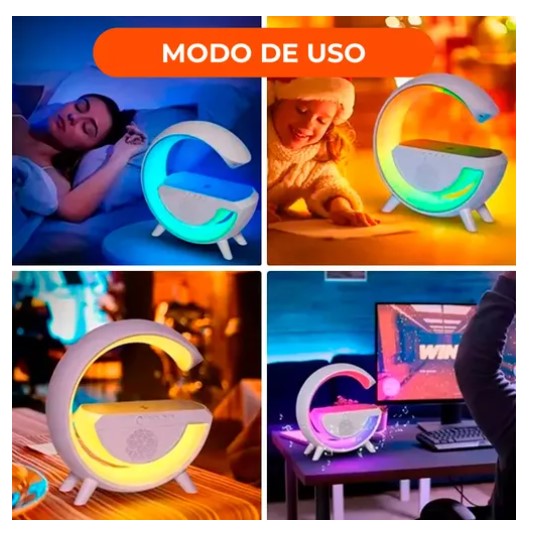 Only Lampara Velador Parlante Bluetooth Carga Inalámbrica 