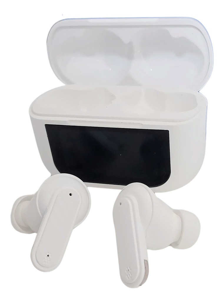 Auricular Inalambrico Bt 5.4 Tws Display Touch 4 A 5 Hs Blanco