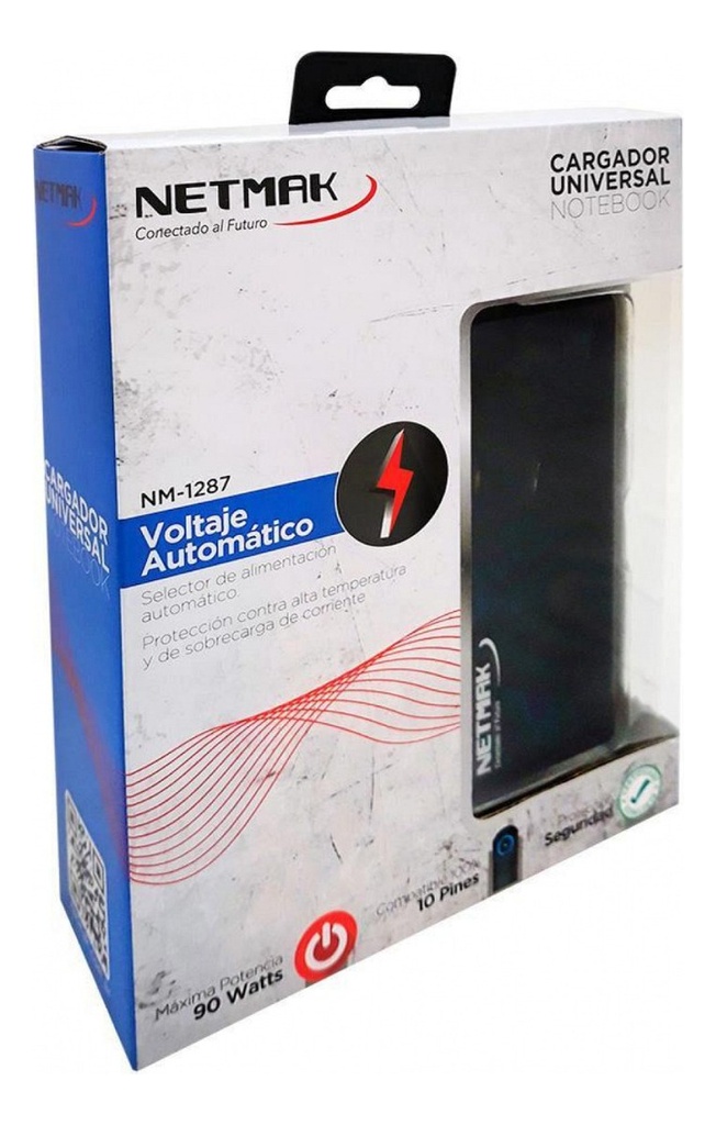 Cargador Universal Notebook Automatico 90w 10 Pines Netmak