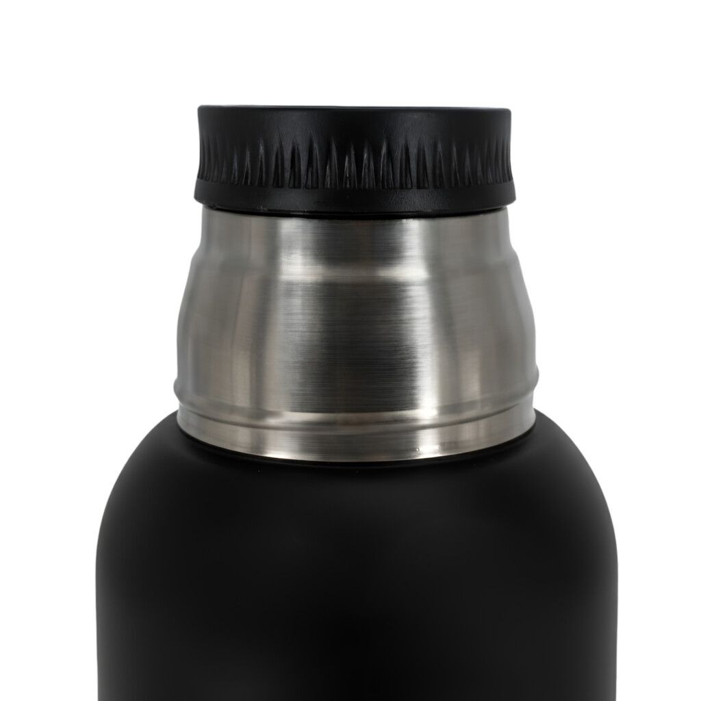 Termo Clásico 1 Litro Acero Antideslizante Color Blanco O Negro 