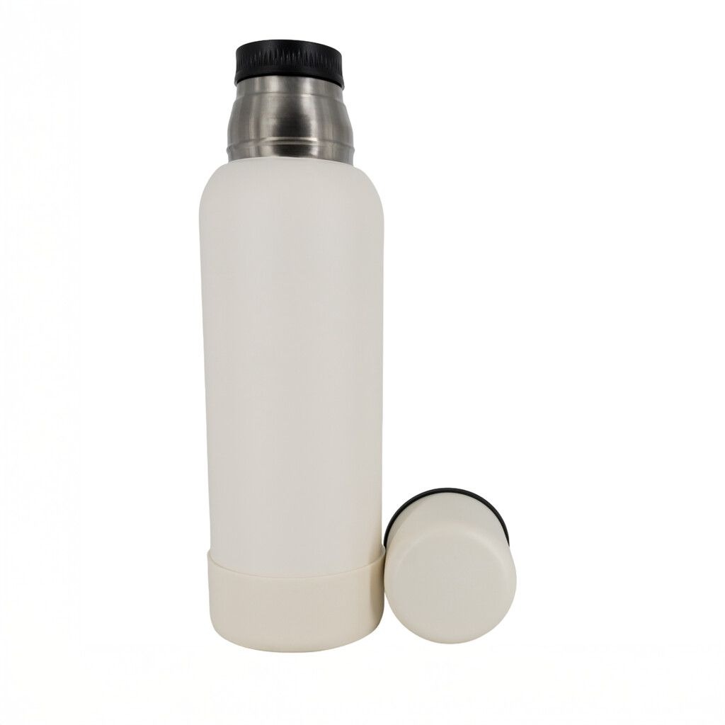 Termo Clásico 1 Litro Acero Antideslizante Color Blanco O Negro 