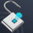 Candado Con Lector Huella Digital Recargable Usb Plateado
