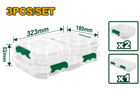 Jadever Set Organizador x3 Transparente JDTB8343