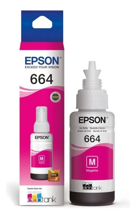 Combo X4 Tintas Epson Original T664 L200 Negro/Cyan/Magenta/Amarillo 70Ml