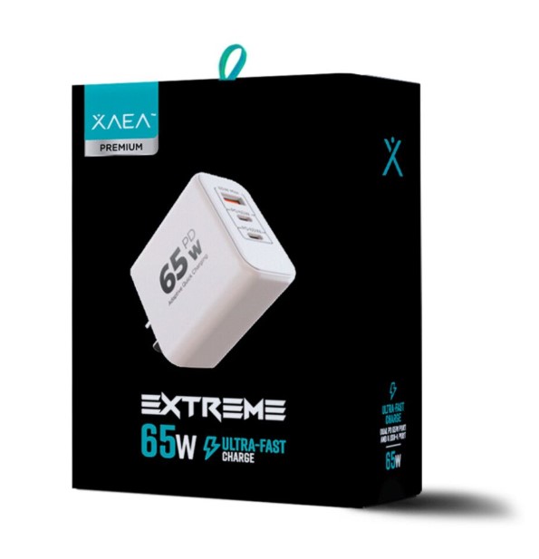 Xaea Extreme Cargador 220V 65W Modx-616 6.2A 1Usb + 2 Tipo C Blanco