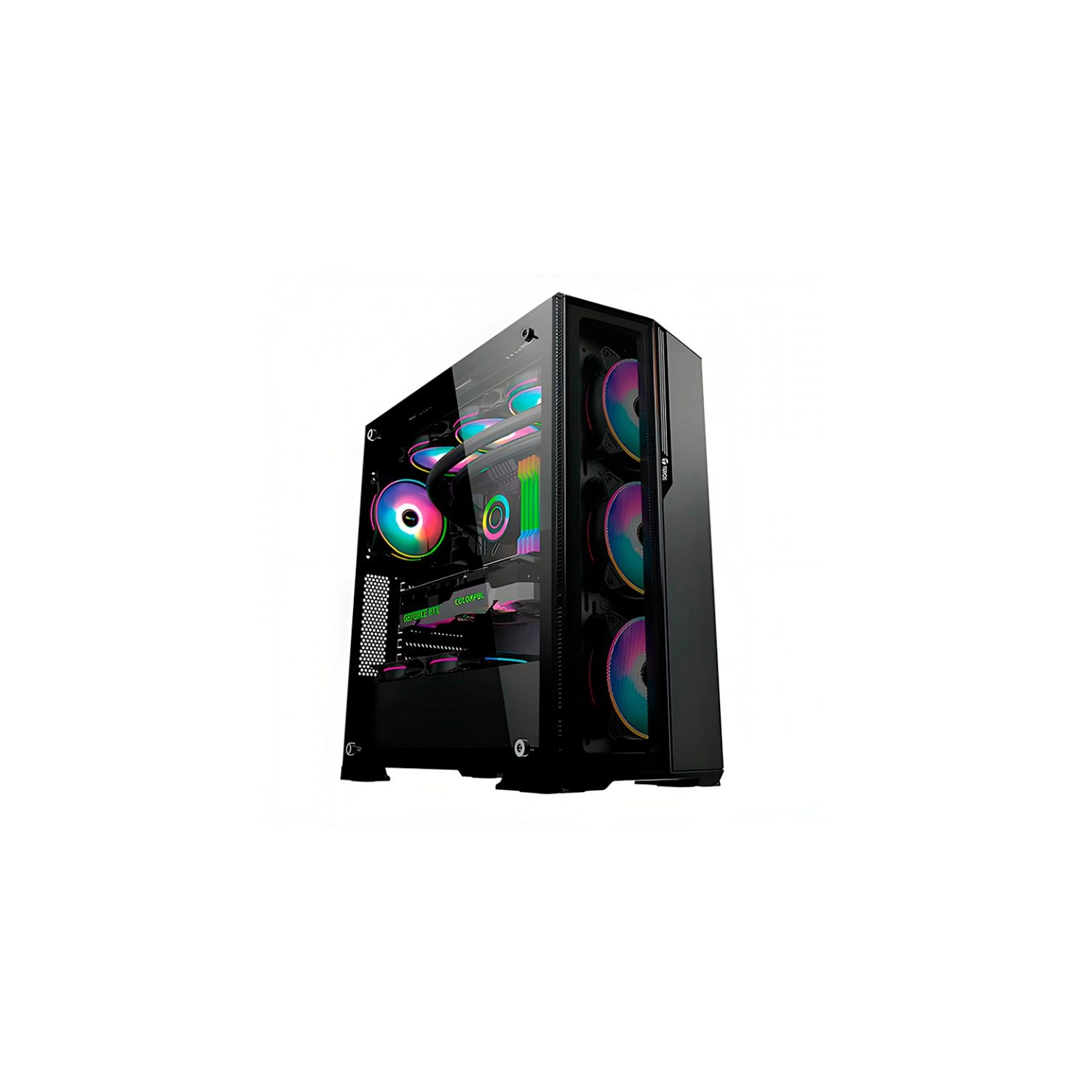 Gabinete Teros Te-1175N Gaming Mid Tower 4 Fans Argb S/Fuente