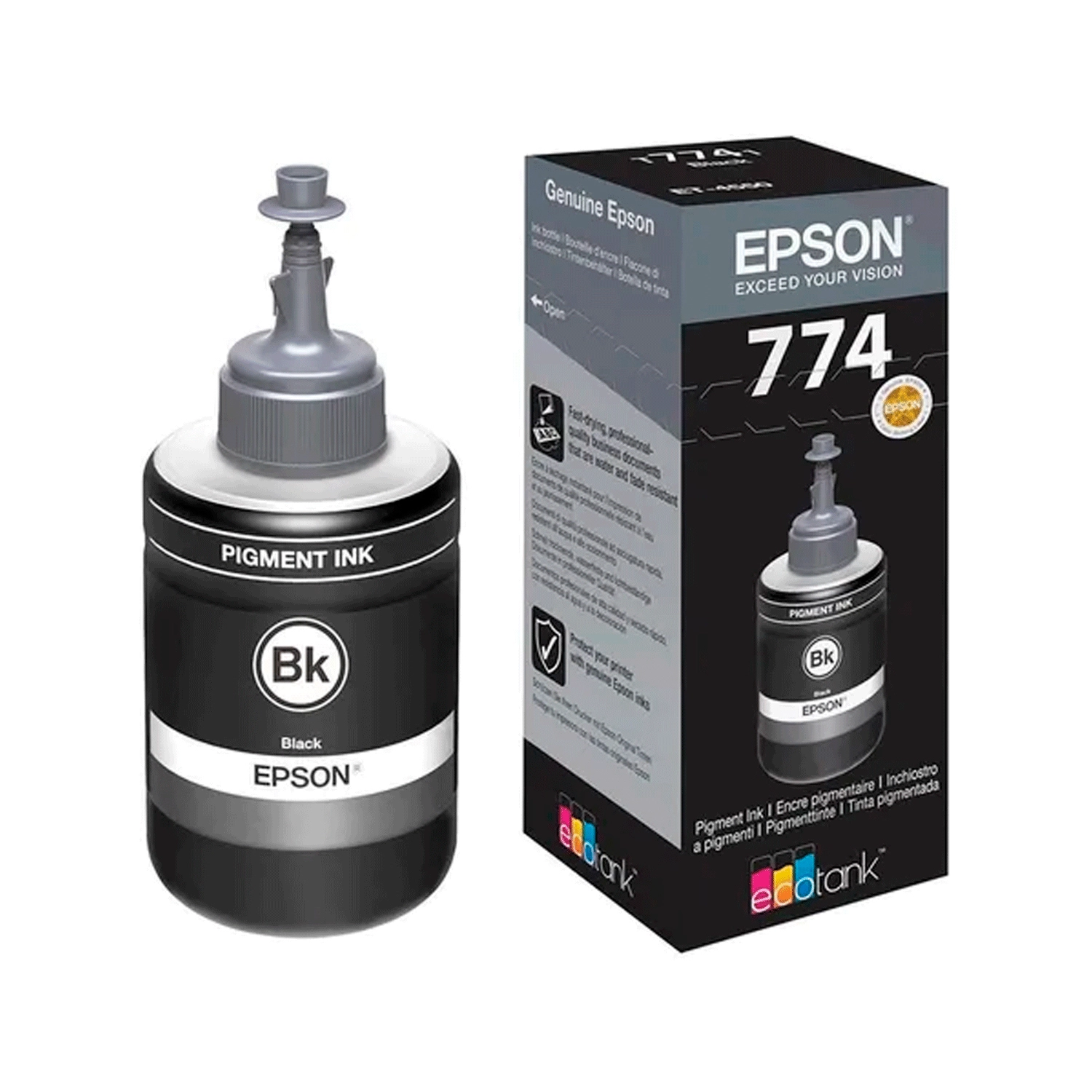 Botella De Tinta Epson 774 Negro