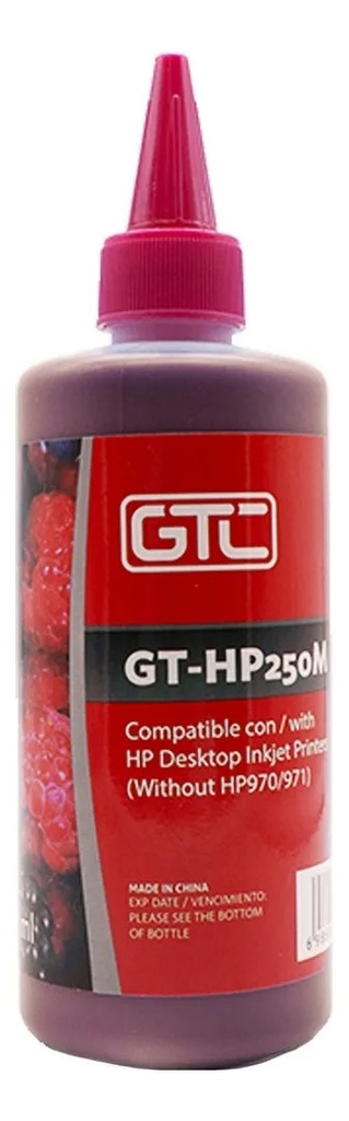Gtc Tinta Hp Alternativa 250 Ml Para Impresoras Inkjet Magenta