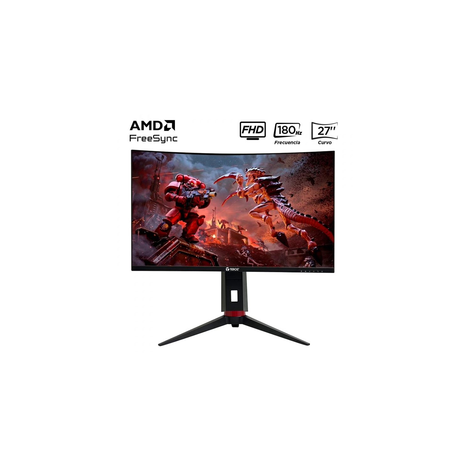 Monitor Teros Te-2766G Gaming 27" Curvo Va Fhd (1920X1080) 180Hz 1Ms