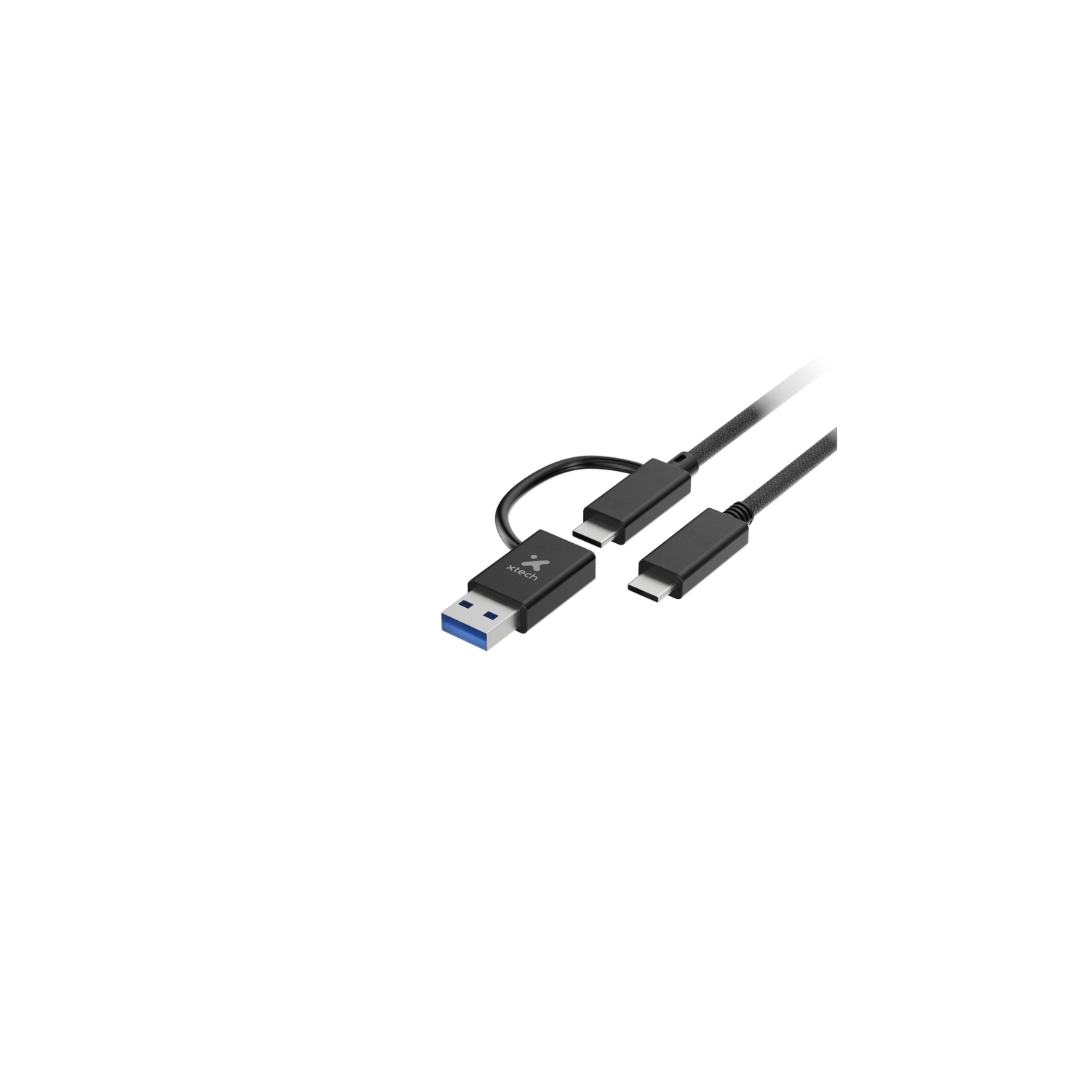 Adaptador Xtech, 2 en 1, usb-C a usb-C con Dongle