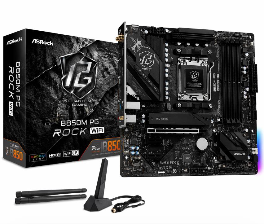 MB (AM5) ASROCK B850M PG ROCK WIFI DDR5 DDR5 (MB-B850M ROCKWIFI)(90-MXBU70-A0UAYAZ)