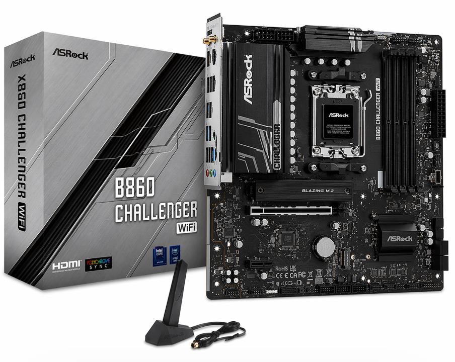 MB (LGA1851) ASROCK XB860 CHALLENGER WIFI DDR5 (MB-B860 CLWIFI)(90-MXBUC0-A0UAYAZ)
