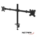 Netmak Nm-St18 - Soporte Doble Tv Monitor 10" A 30" Movil Agarre C