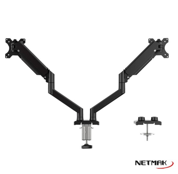 Netmak Nm-St33 Soporte Doble Monitor 10" - 30" Hidraulico