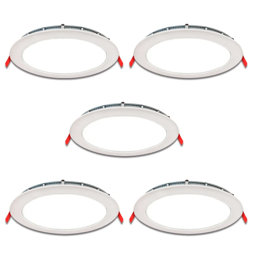 [11408] Combo Pack X5 Novoled Plafon Led Redondo Embutir Blanco Frío 6W 