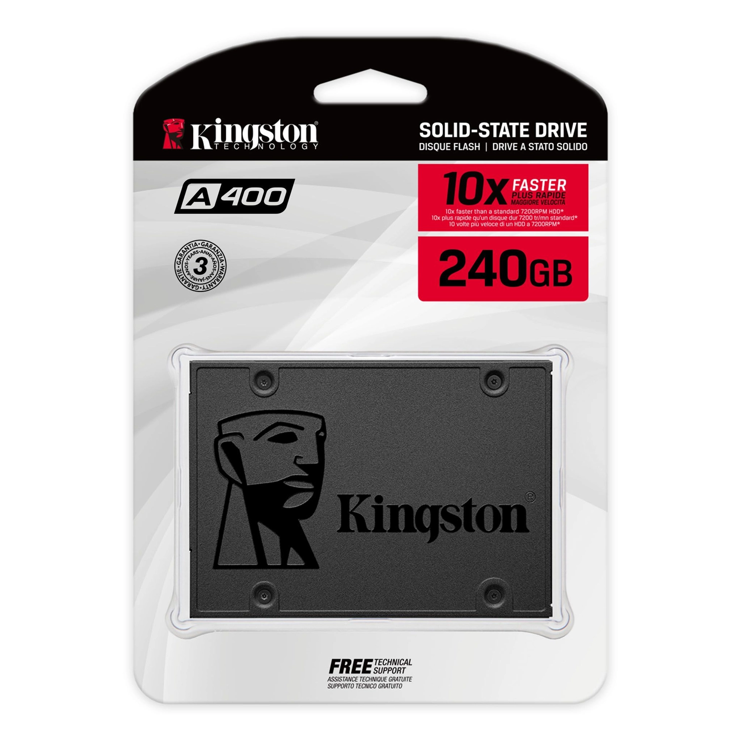[KINSSDSA400S240] Disco Interno Ssd Kingston A400 240Gb 2.5" Sata 3.0  500Mb/S