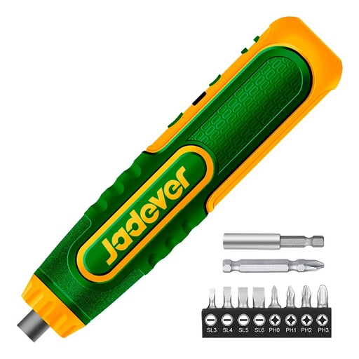 [11610] Jadever Set Destornillador Inalámbrico + Puntas 4V 1.4" Recargable Usb C 260 Rpm Indicador De Carga - Jdcv4435