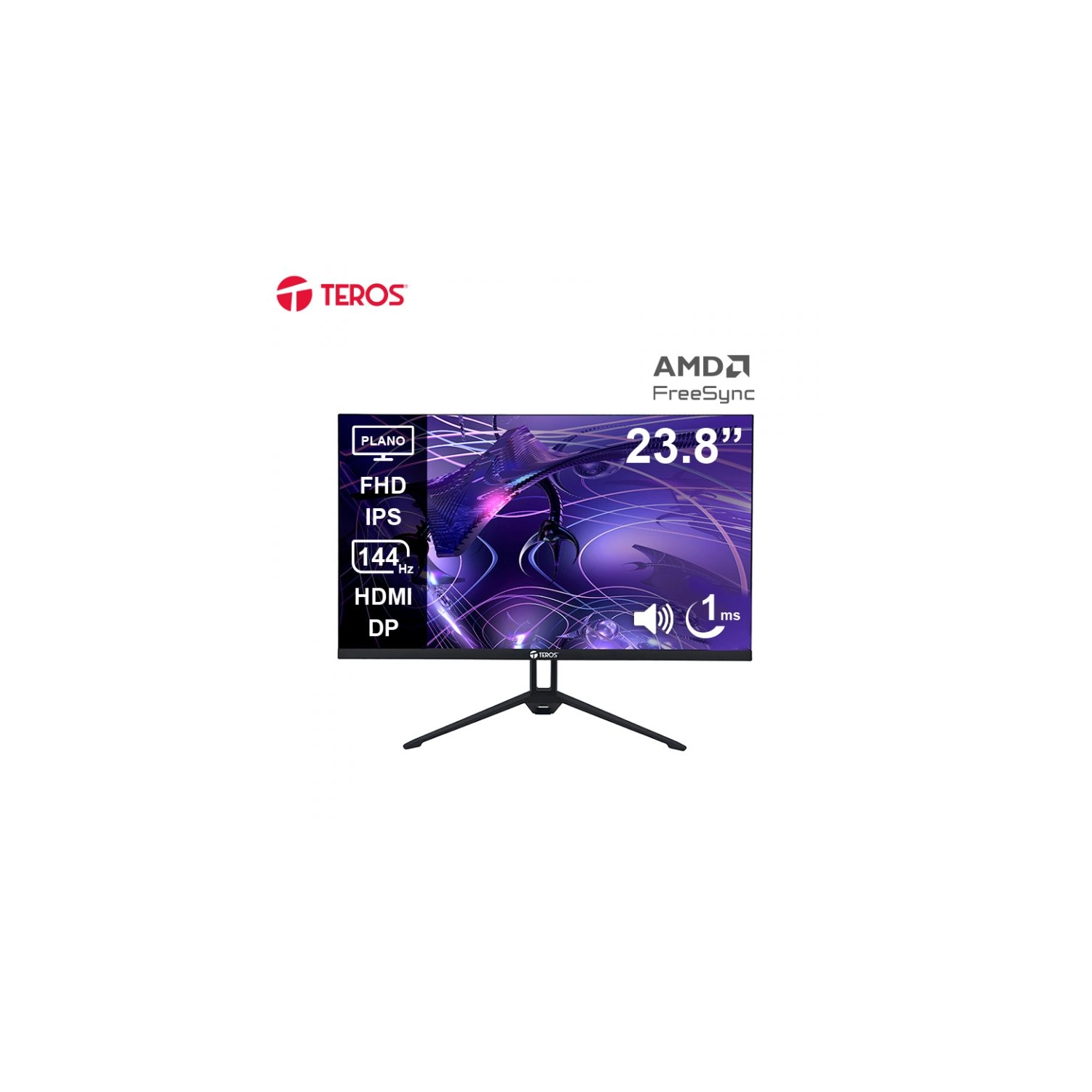 [112887] Monitor Teros Te-2417S Gaming 24.5" Plano Ips Fhd (1920X1080) 144Hz 1Ms Ficha Usa