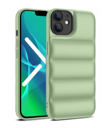[6410] Funda Rc Puffer Soft Touch Green Iphone 14 Pro Max