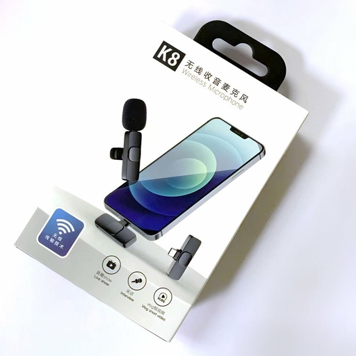 [8873] Microfono K8 Lavalier Solo Telefonos Usb Tipo C O Lightning Bluetooth Entrevistas Periodiosmo Aire Libre Android  Apple